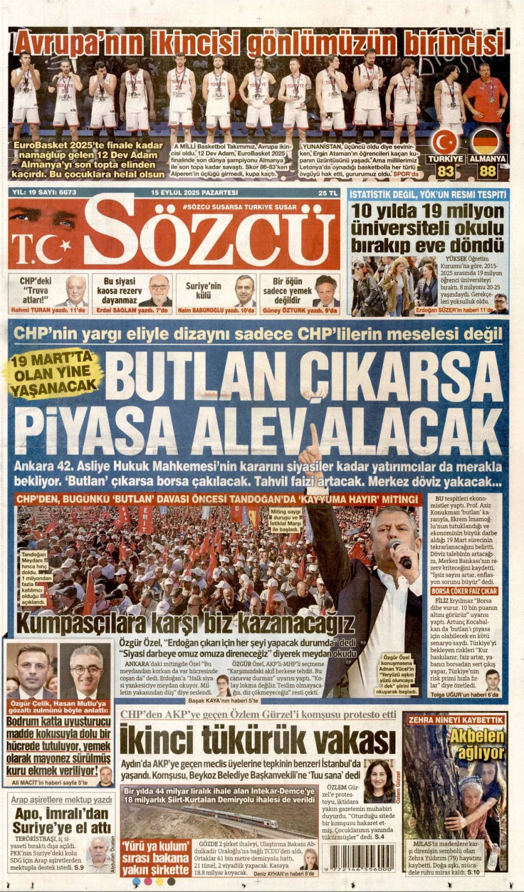 CHP için kritik gün! 15 Eylül 2025 Pazartesi güncel gazete manşetleri 18