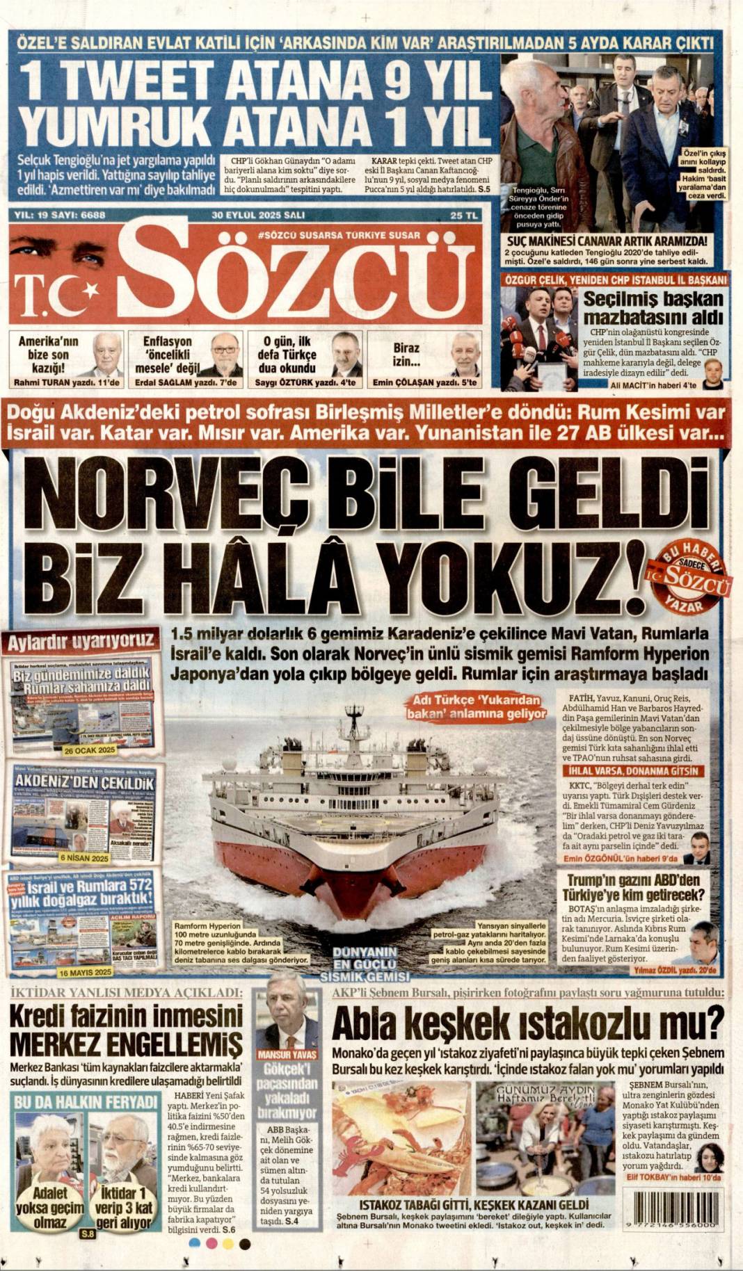 500 bin sosyal konut müjdesi: 30 Eylül 2025 Salı, merak edilen güncel gazete manşetleri 16