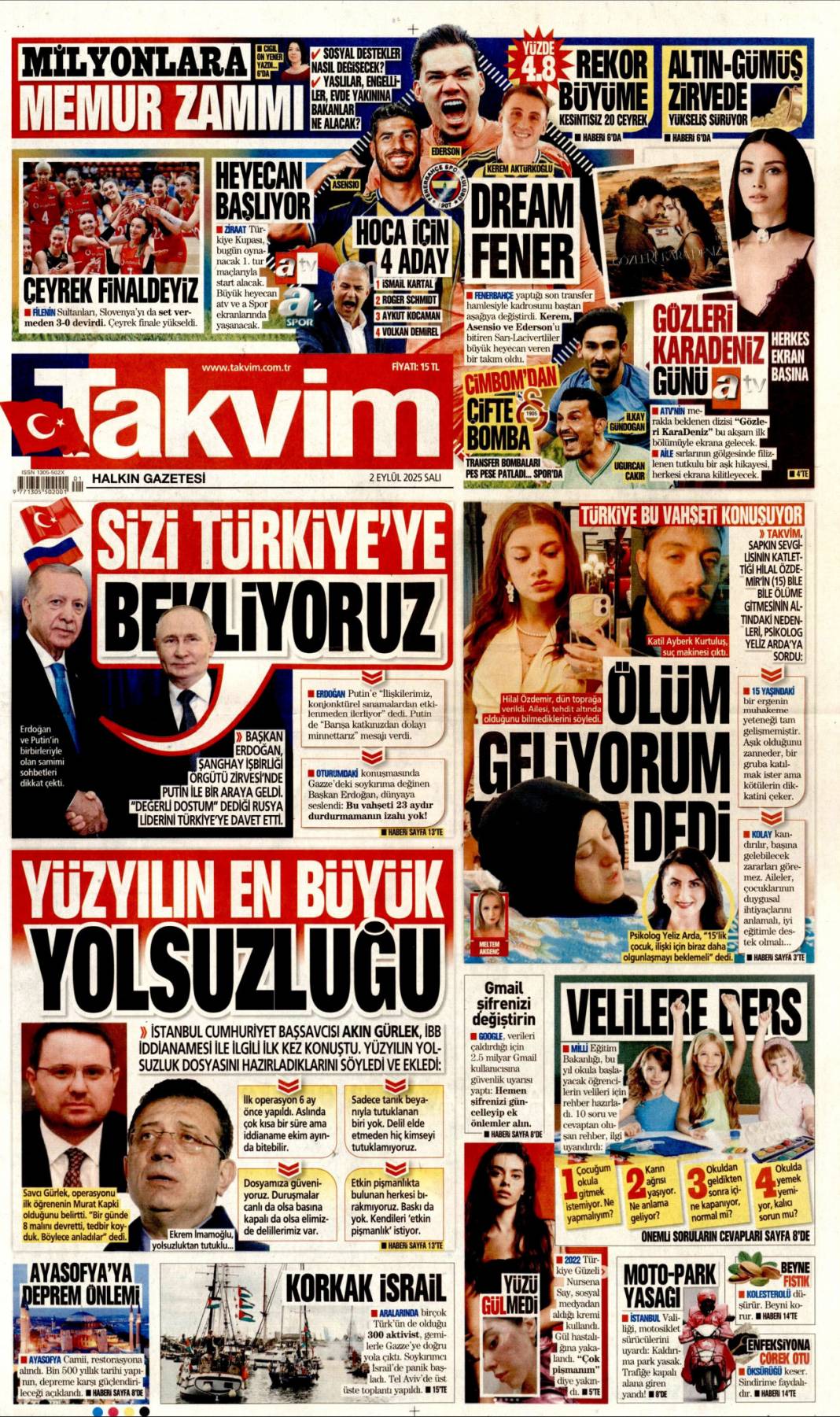 Çin'de dostluk tazelendi: 2 Eylül 2025 Salı güncel gazete manşetleri 17