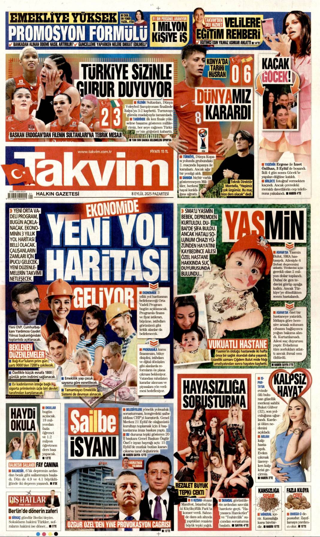 40 Milyonluk 'maaş' müdürü yaktı: 8 Eylül 2025 Pazartesi, güncel gazete manşetleri... 18