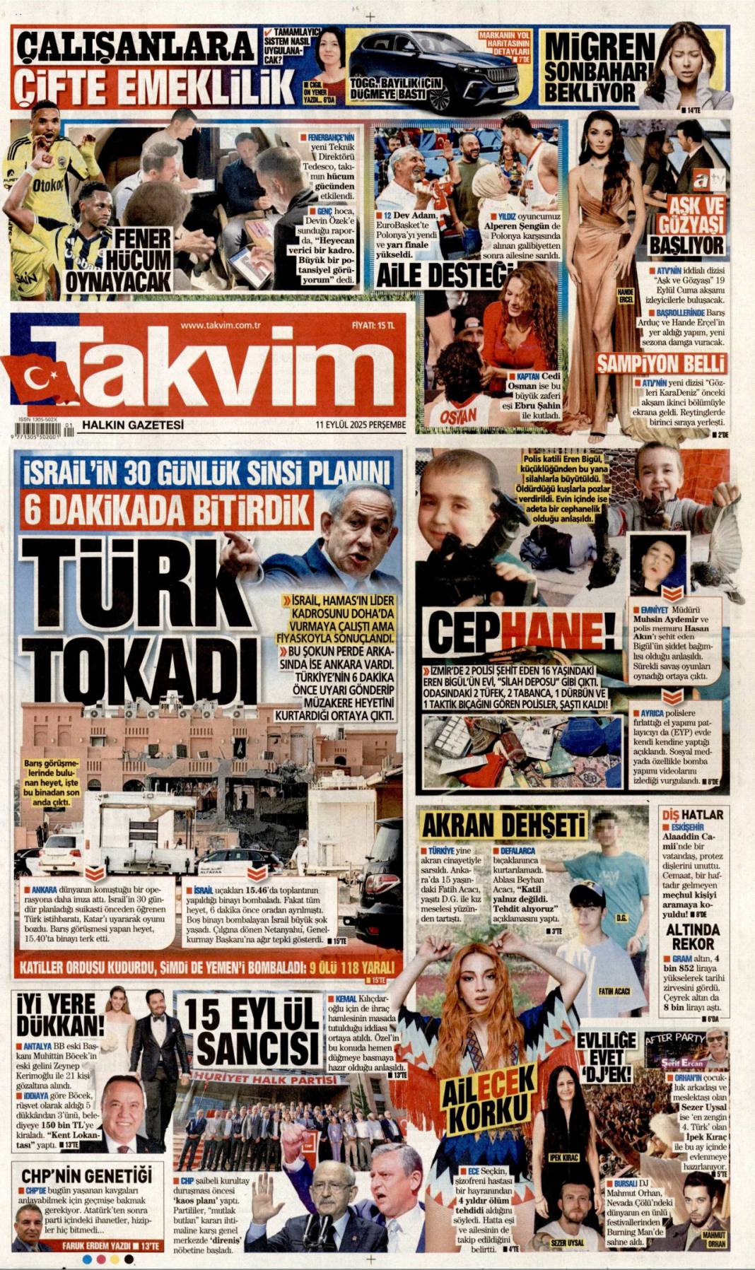 Katmerli yolsuzluk: 11 Eylül 2025 Perşembe güncel gazete manşetleri 17