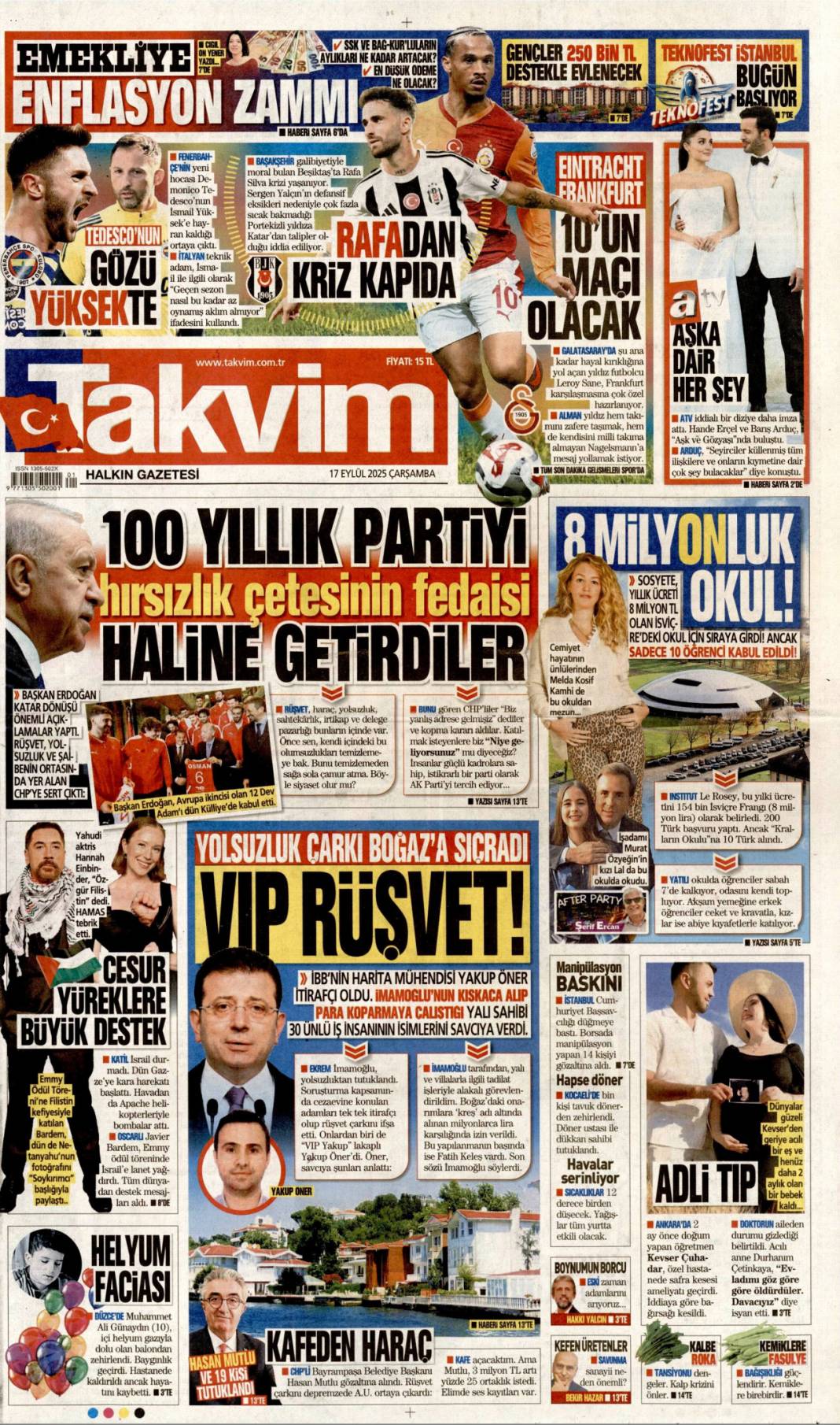 Netanyahu'nun sonu Hitler gibi olacak: 17 Eylül 2025 Çarşamba güncel gazete manşetleri 11