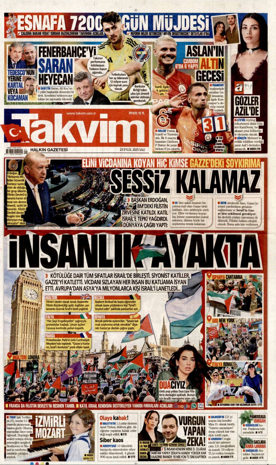 Bir masada yüz yüze: 23 Eylül 2025 Salı güncel gazete manşetleri 11