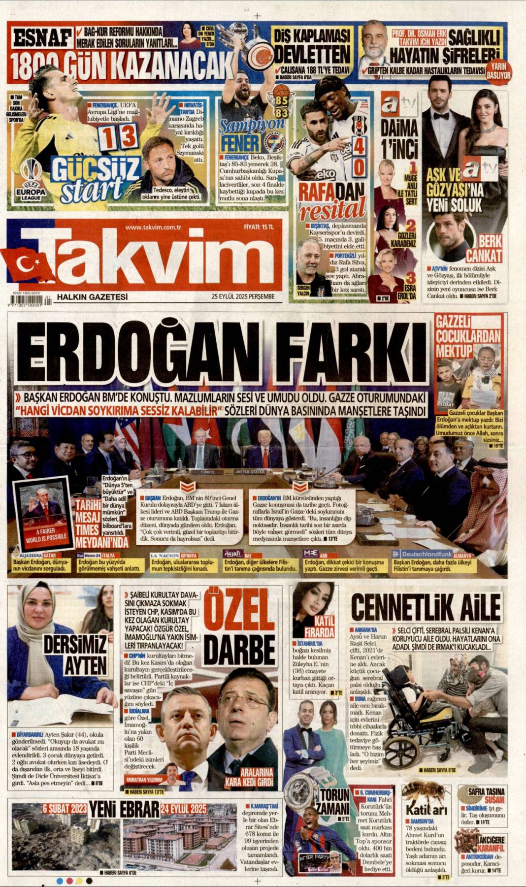 Zirvede 7 başlık konuşulacak: 25 Eylül 2025 Perşembe, güncel gazete manşetleri 18