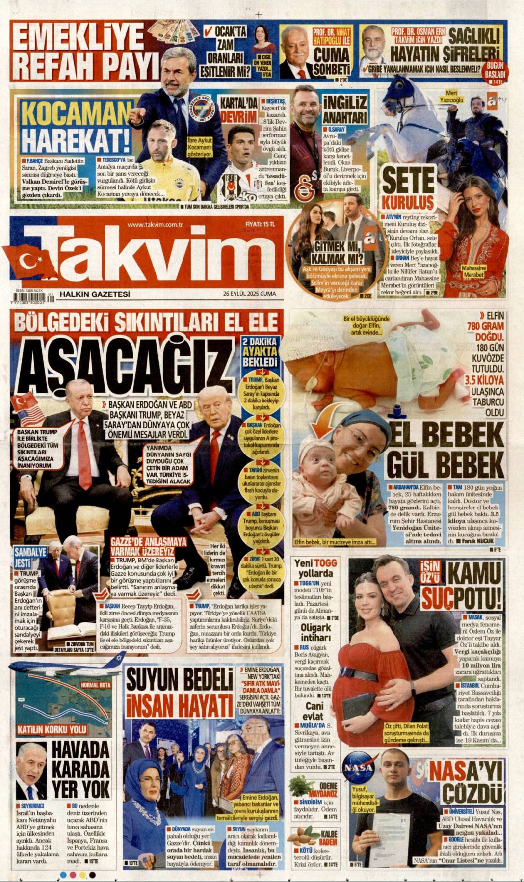 Sıcak mesajlar sıkı pazarlık: 26 Eylül 2025 Cuma merak edilen güncel gazete manşetleri 19