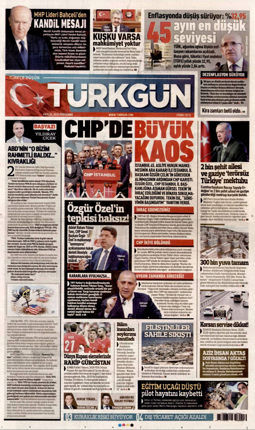 CHP'li başkandan bankamatikçi itiraf: 4 Eylül 2025 Perşembe güncel gazete manşetleri... 19