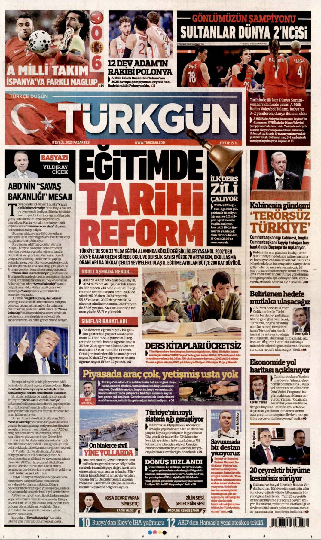 40 Milyonluk 'maaş' müdürü yaktı: 8 Eylül 2025 Pazartesi, güncel gazete manşetleri... 19