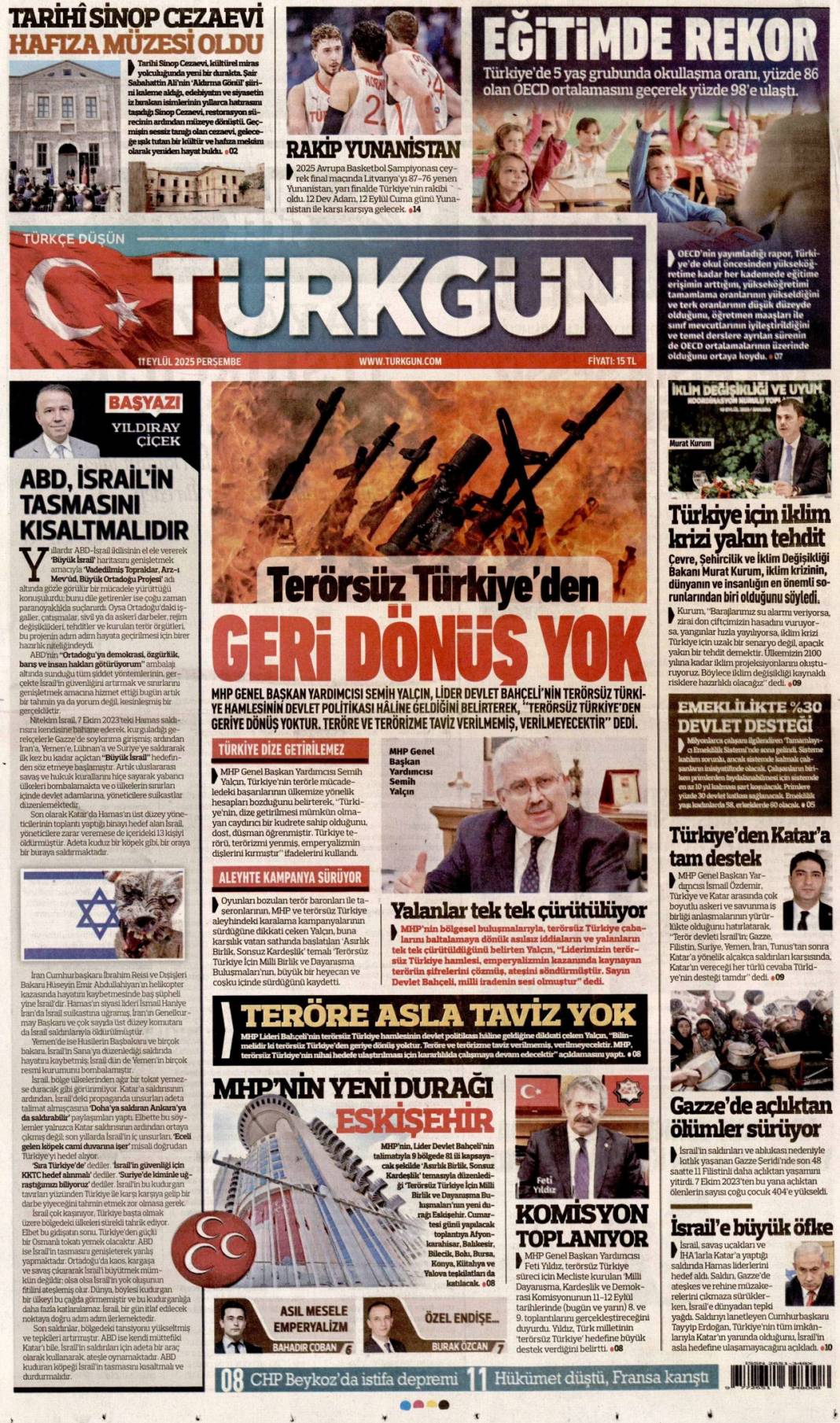 Katmerli yolsuzluk: 11 Eylül 2025 Perşembe güncel gazete manşetleri 19