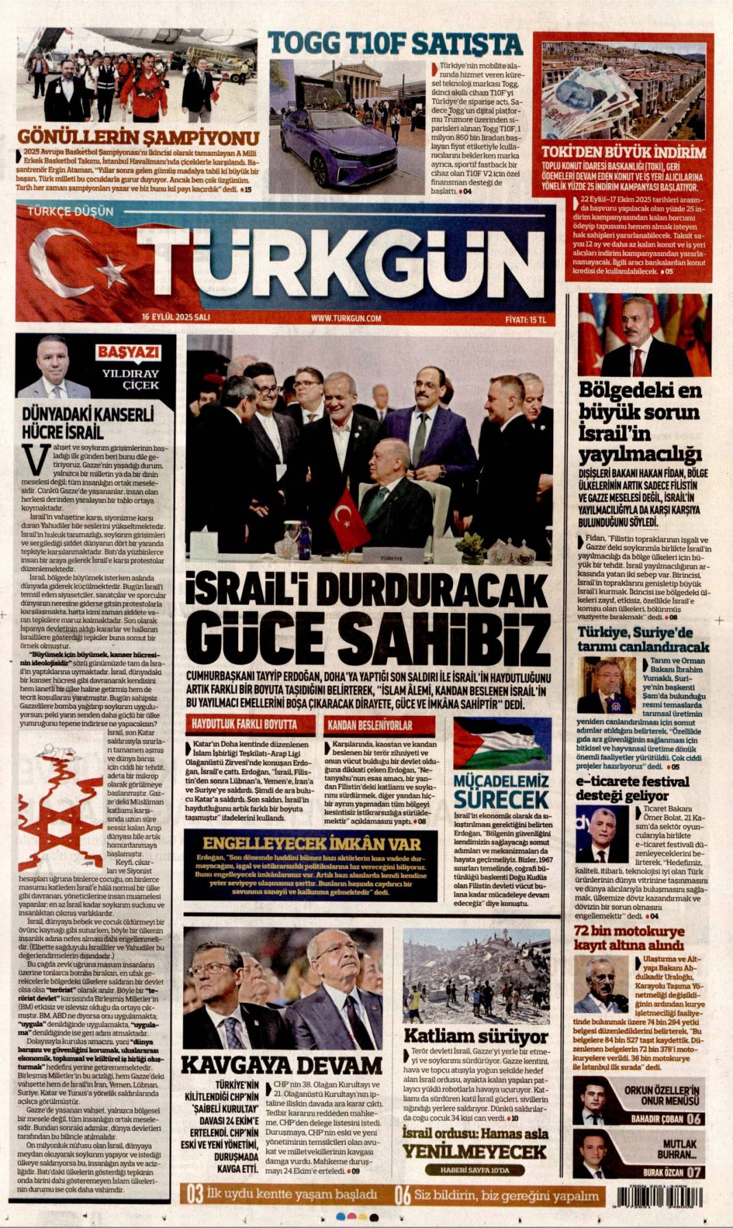 Dava ertelendi, tansiyon düştü: 16 Eylül 2025 Salı güncel gazete manşetleri 20