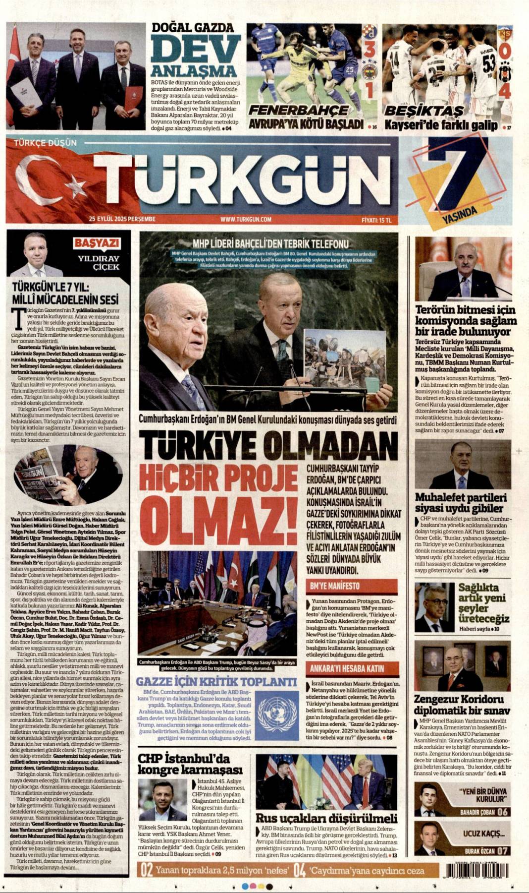 Zirvede 7 başlık konuşulacak: 25 Eylül 2025 Perşembe, güncel gazete manşetleri 20