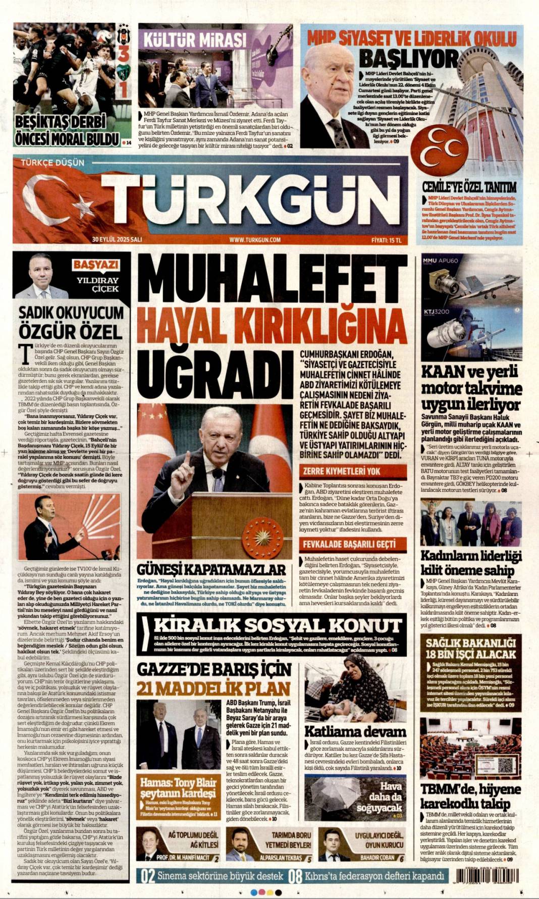 500 bin sosyal konut müjdesi: 30 Eylül 2025 Salı, merak edilen güncel gazete manşetleri 23