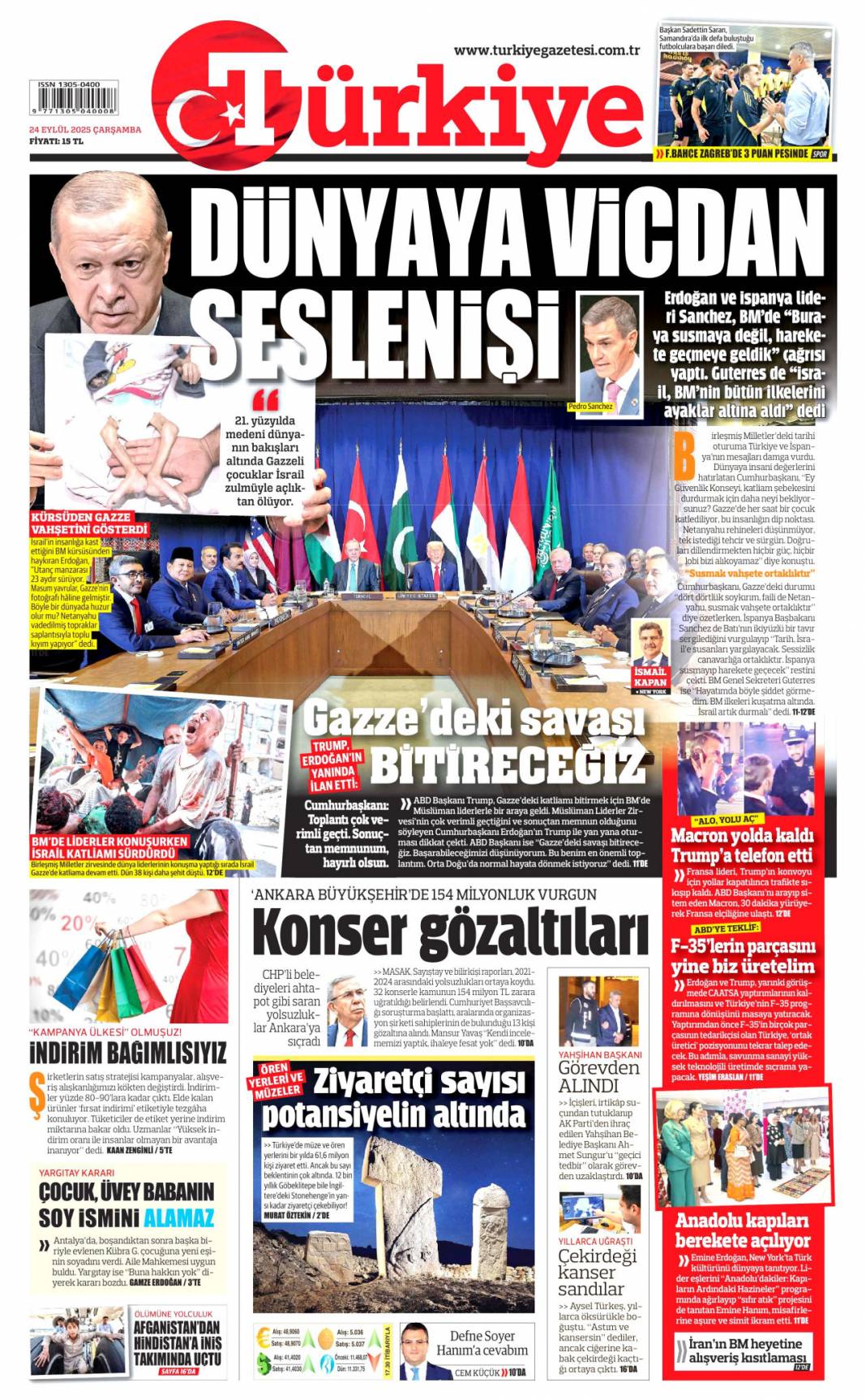 Hangi vicdan buna dayanır: 24 Eylül 2025 Çarşamba güncel gazete manşetleri 2