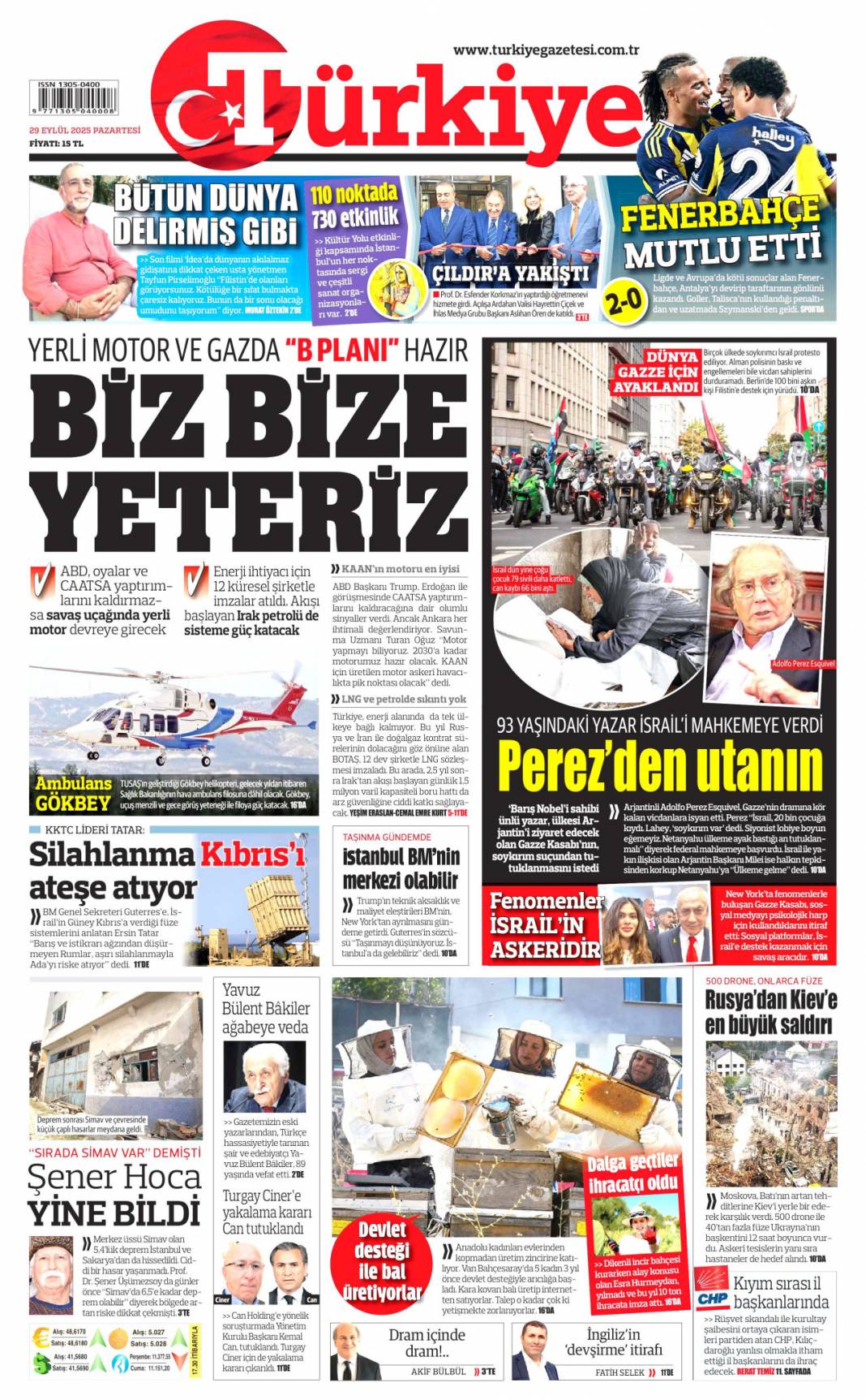 Biz bize yeteriz: 29 Eylül 2025 Pazartesi merak edilen güncel gazete manşetleri... 1