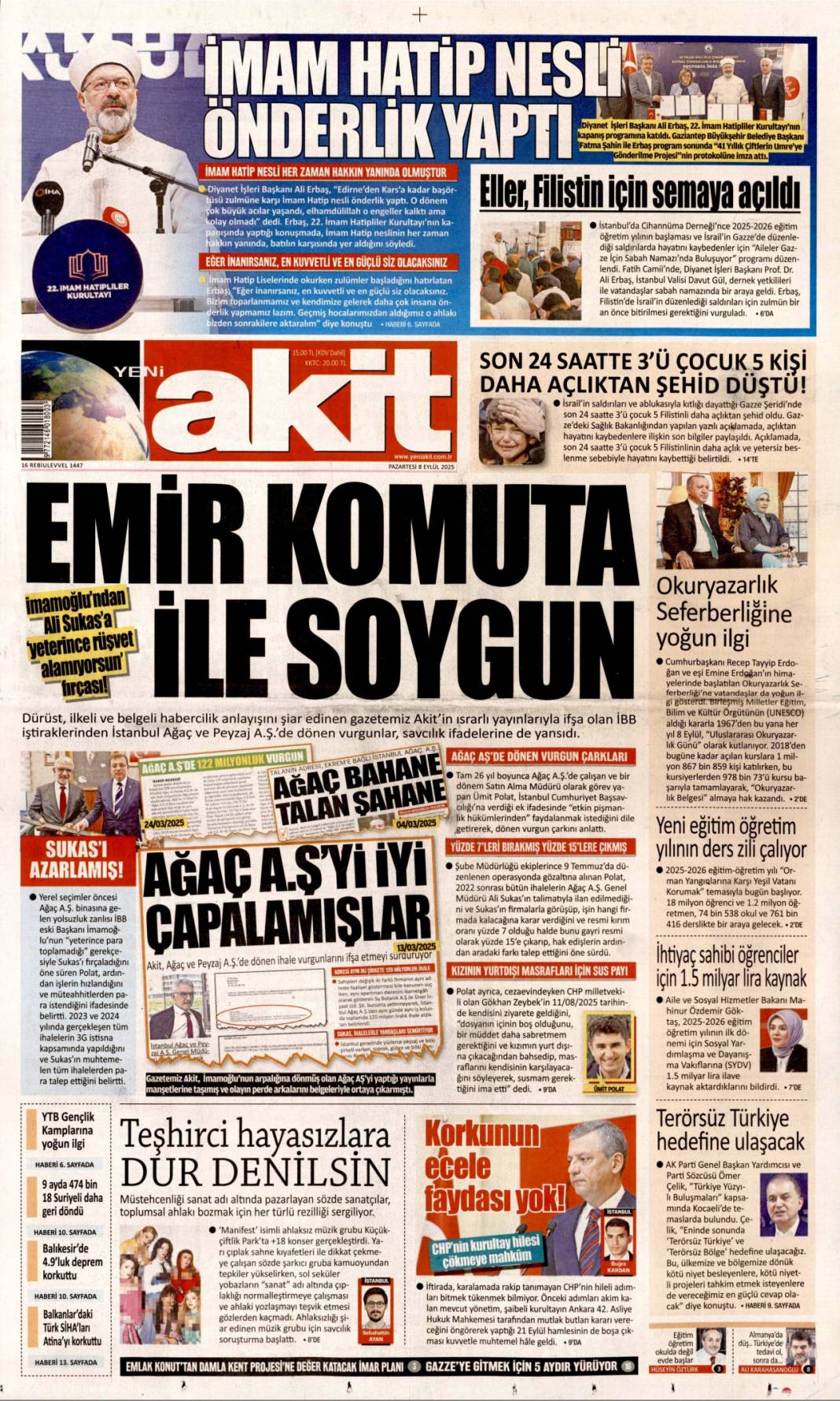 40 Milyonluk 'maaş' müdürü yaktı: 8 Eylül 2025 Pazartesi, güncel gazete manşetleri... 20