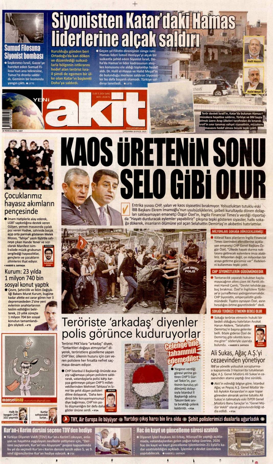 Suç işleyen çocuk cezasını çekecek: 10 Eylül 2025 Çarşamba, güncel gazete manşetleri 18