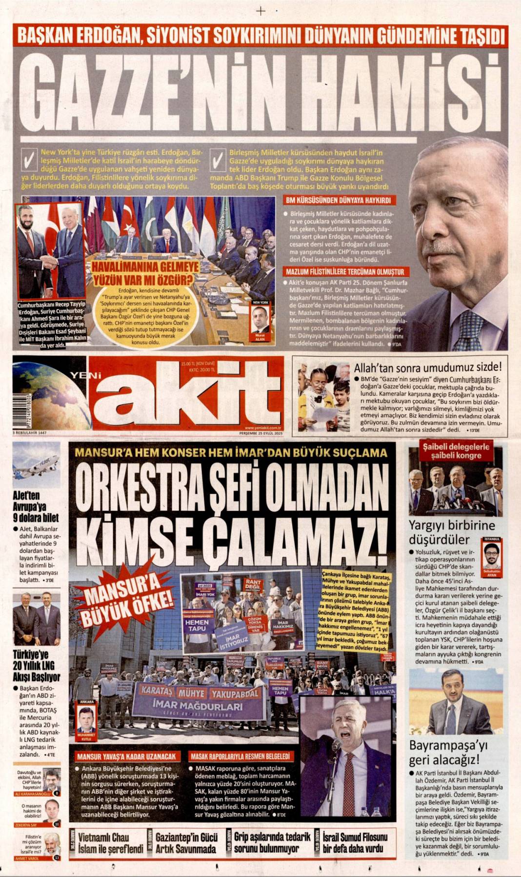 Zirvede 7 başlık konuşulacak: 25 Eylül 2025 Perşembe, güncel gazete manşetleri 21