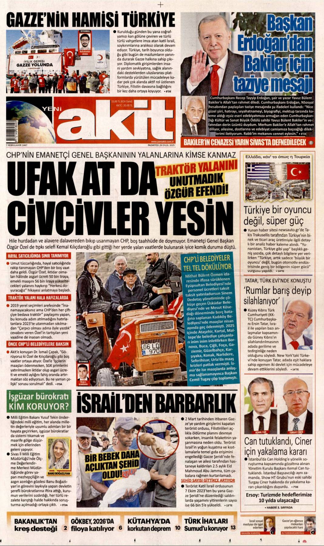 Biz bize yeteriz: 29 Eylül 2025 Pazartesi merak edilen güncel gazete manşetleri... 20