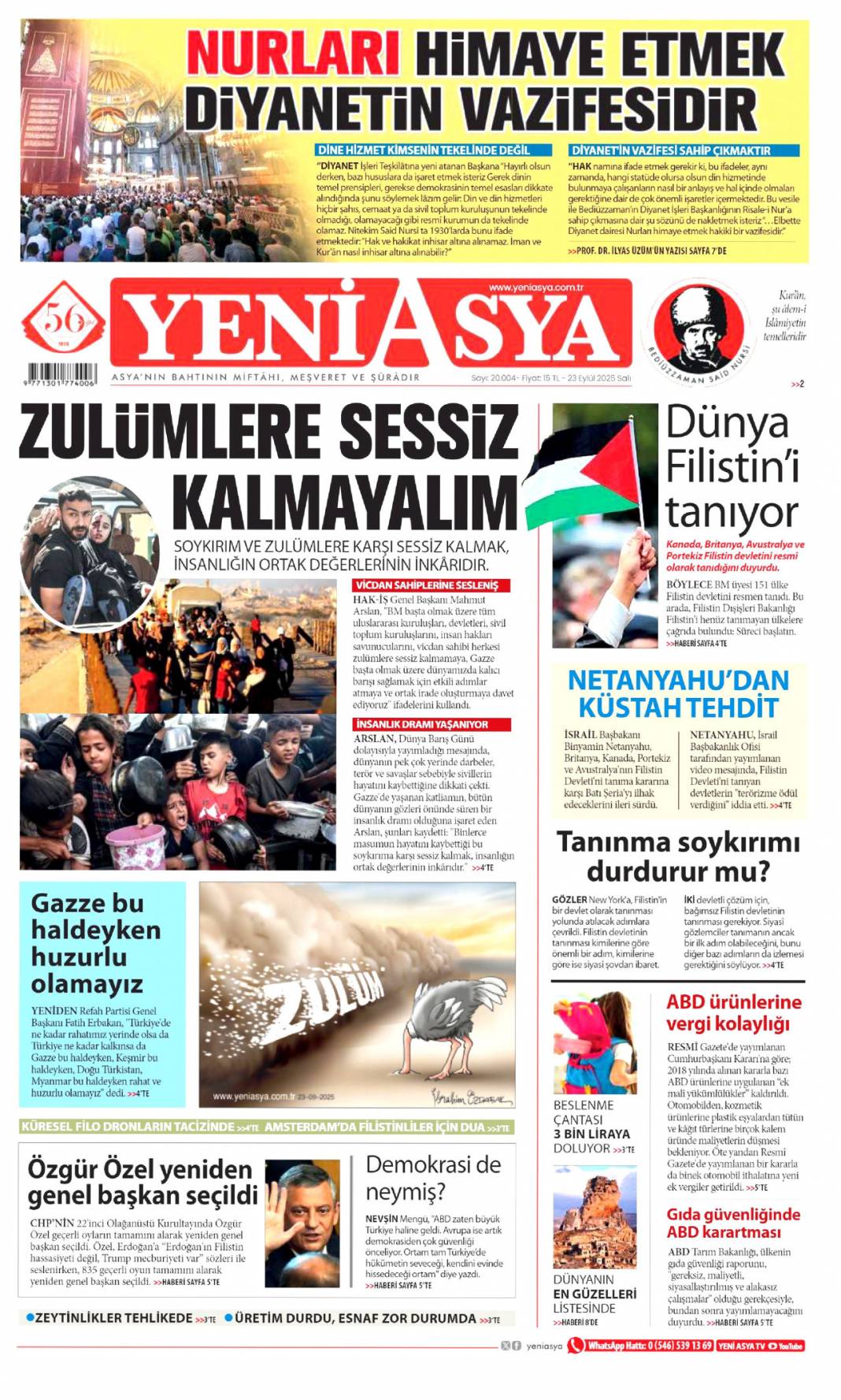 Bir masada yüz yüze: 23 Eylül 2025 Salı güncel gazete manşetleri 8