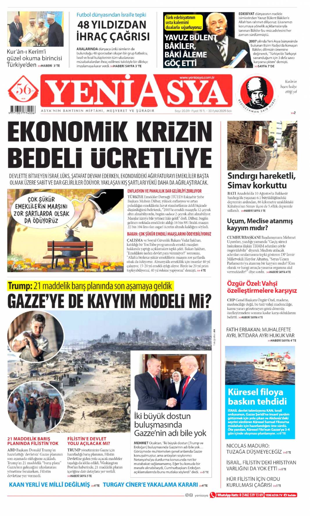 500 bin sosyal konut müjdesi: 30 Eylül 2025 Salı, merak edilen güncel gazete manşetleri 21