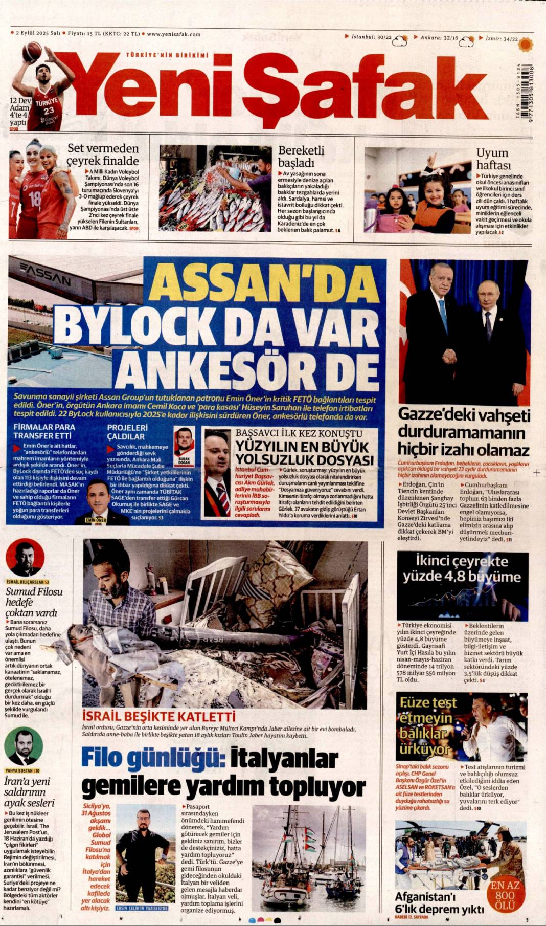 Çin'de dostluk tazelendi: 2 Eylül 2025 Salı güncel gazete manşetleri 23