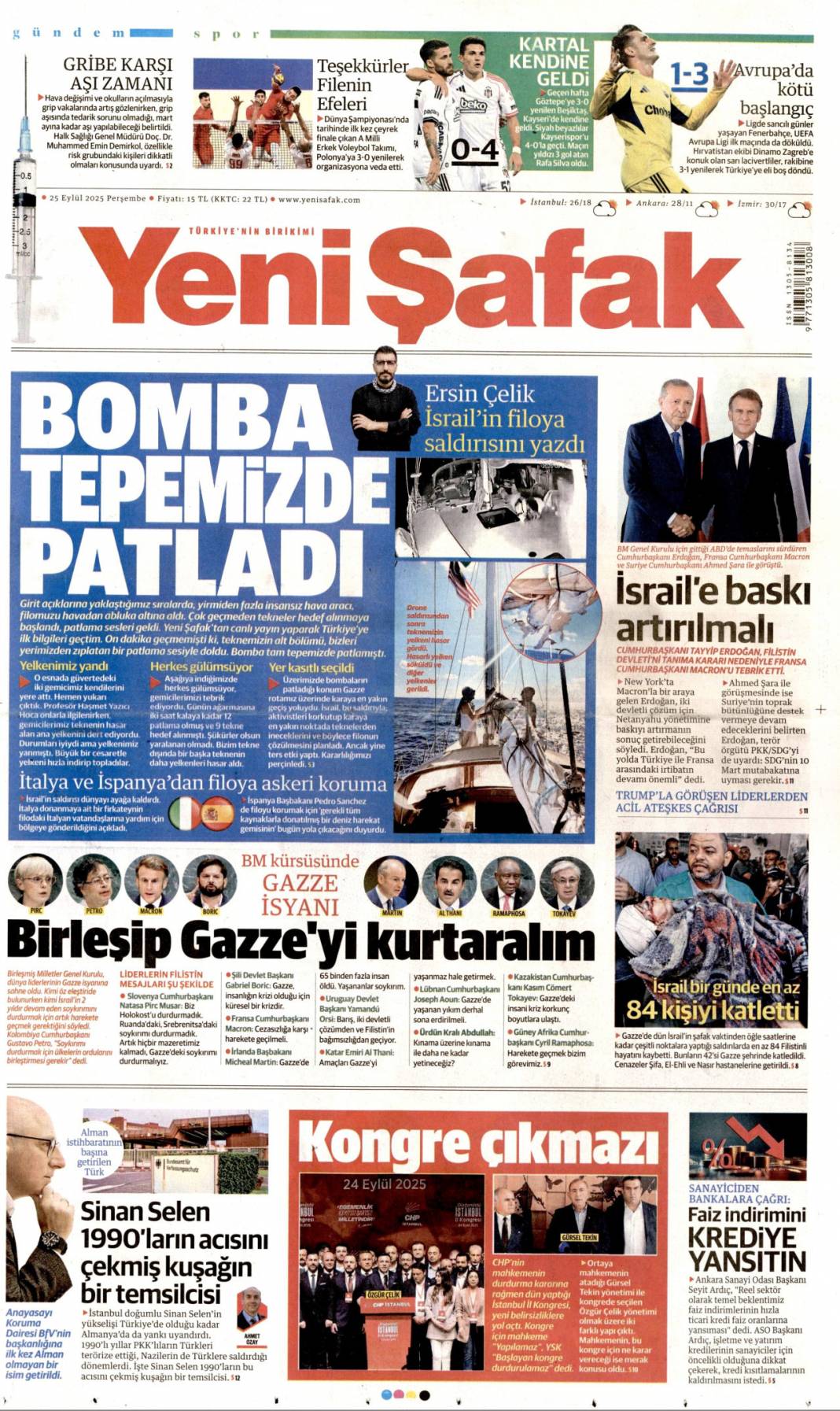 Zirvede 7 başlık konuşulacak: 25 Eylül 2025 Perşembe, güncel gazete manşetleri 24