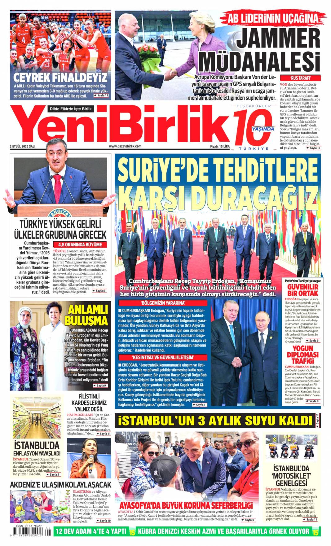 Çin'de dostluk tazelendi: 2 Eylül 2025 Salı güncel gazete manşetleri 22