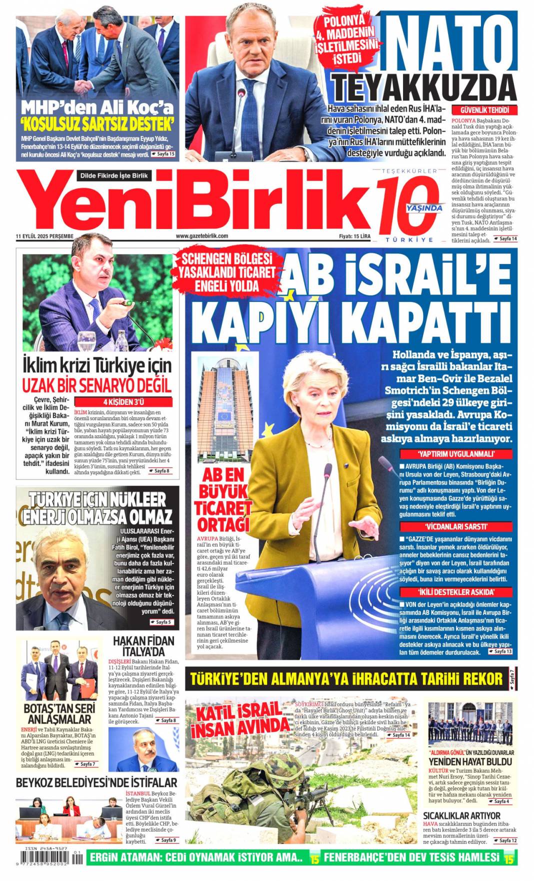 Katmerli yolsuzluk: 11 Eylül 2025 Perşembe güncel gazete manşetleri 18