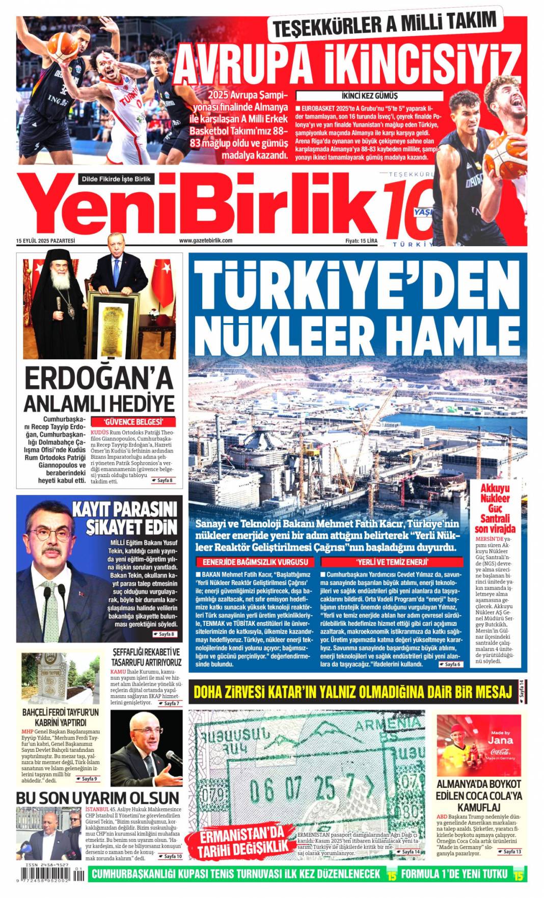 CHP için kritik gün! 15 Eylül 2025 Pazartesi güncel gazete manşetleri 23