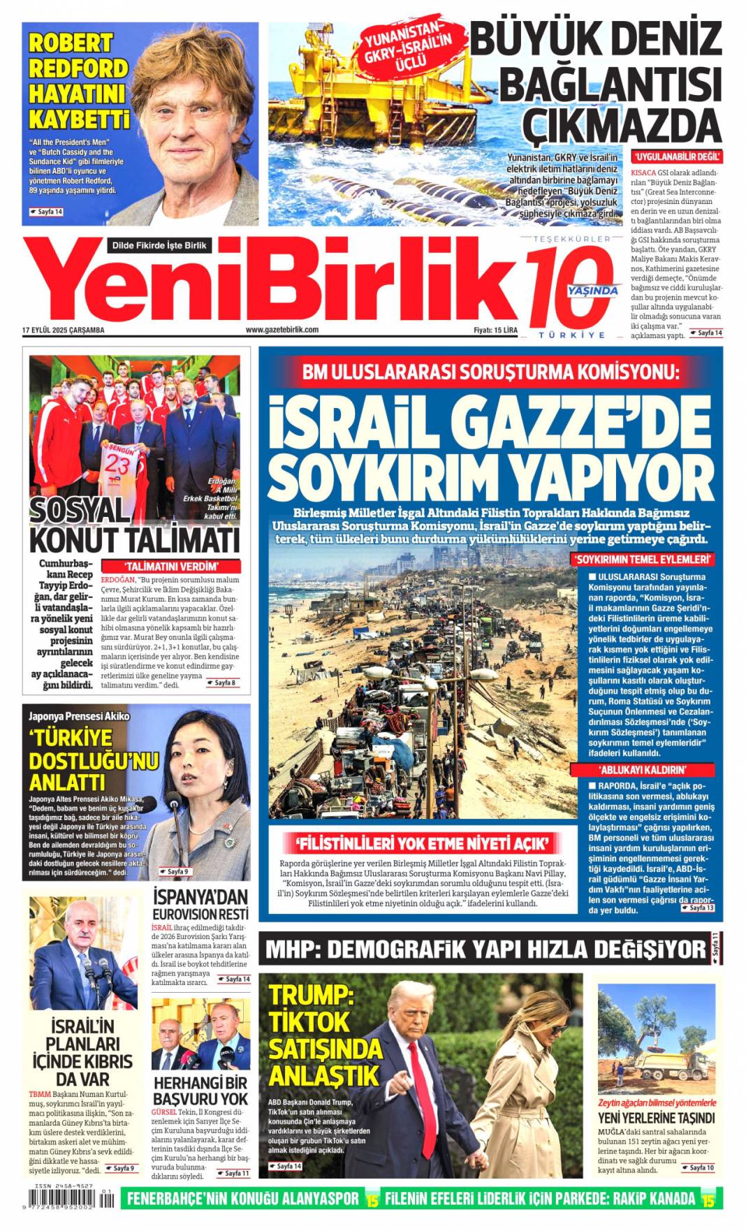 Netanyahu'nun sonu Hitler gibi olacak: 17 Eylül 2025 Çarşamba güncel gazete manşetleri 10