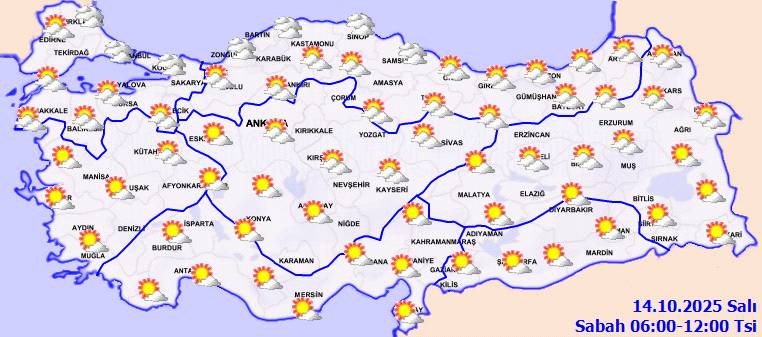 Meteoroloji Genel Müdürlüğü son tahminlerini açıkladı: Peki bugün hava nasıl, Salı günü hava nasıl olacak? 6