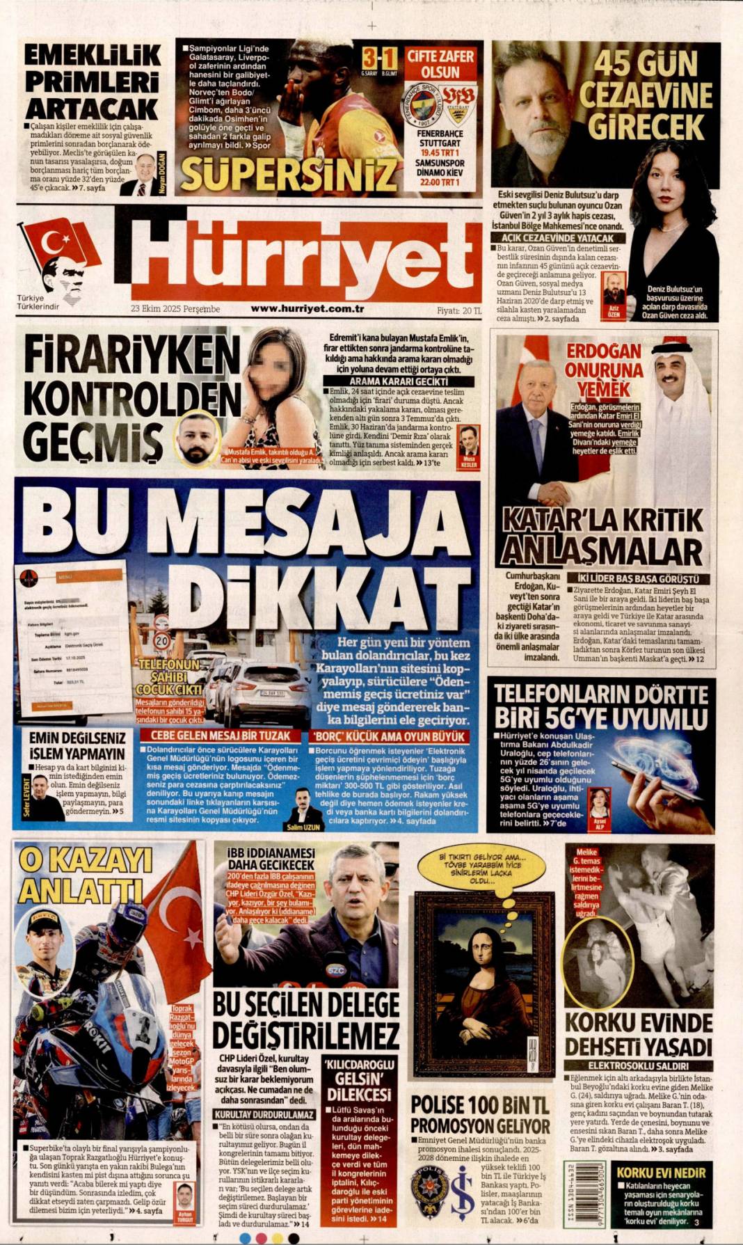 5 Milyarlık kasadan İBB kuryeleri çıktı: 23 Ekim 2025 gazete manşetleri 2