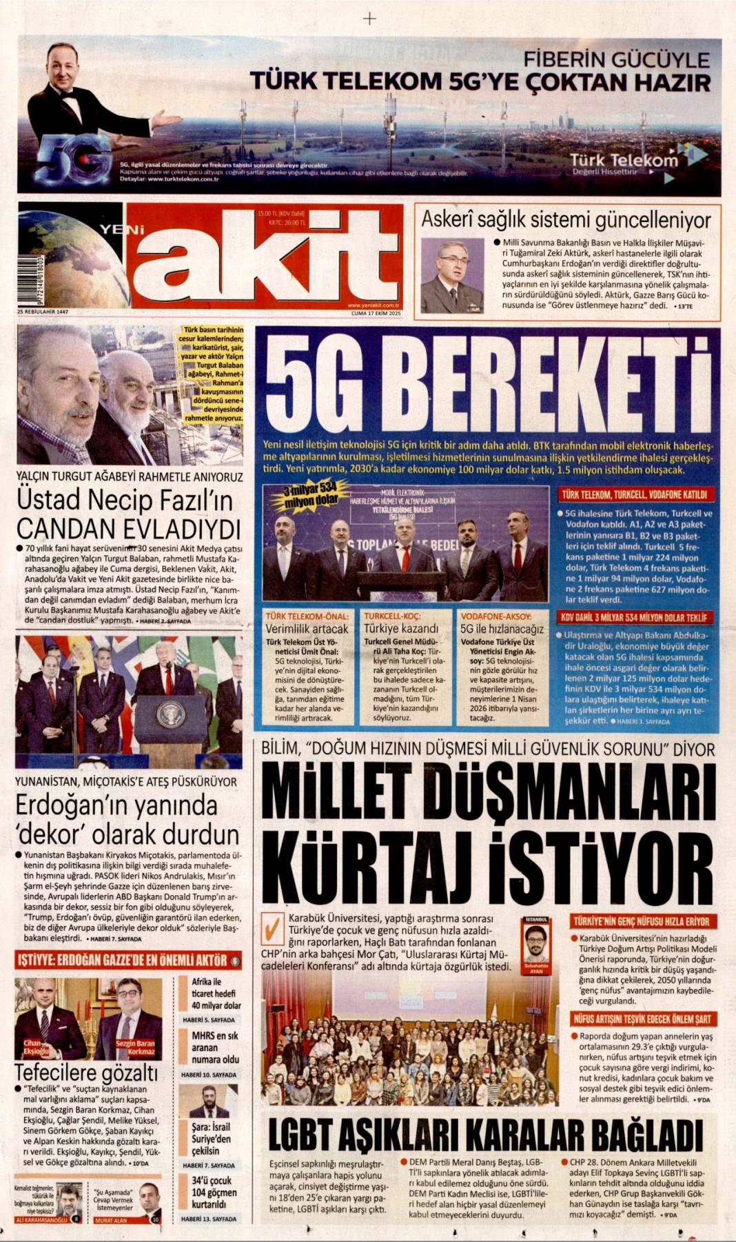 Dünyanın nadir gücü Türkiye! 694 milyon ton rezerv keşfedildi: 17 Ekim 2025 gazete manşetleri 11