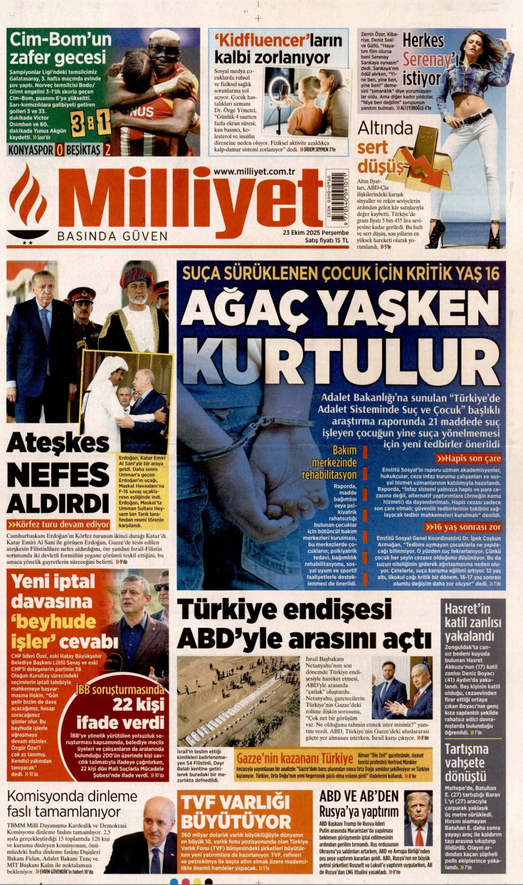 5 Milyarlık kasadan İBB kuryeleri çıktı: 23 Ekim 2025 gazete manşetleri 12