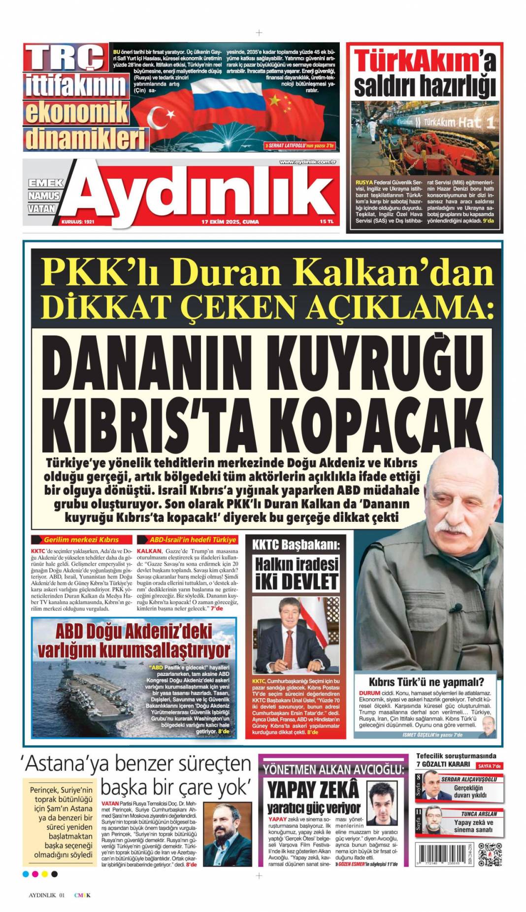 Dünyanın nadir gücü Türkiye! 694 milyon ton rezerv keşfedildi: 17 Ekim 2025 gazete manşetleri 14