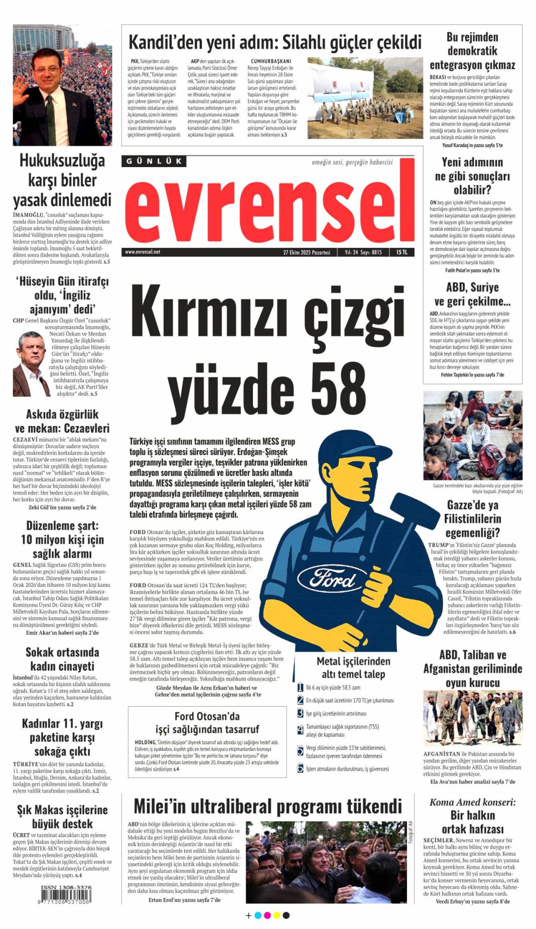 Türkiye'den gittiler, Terörsüz Türkiye yolunda bir adım daha: 27 Ekim 2025 gazete manşetleri 17