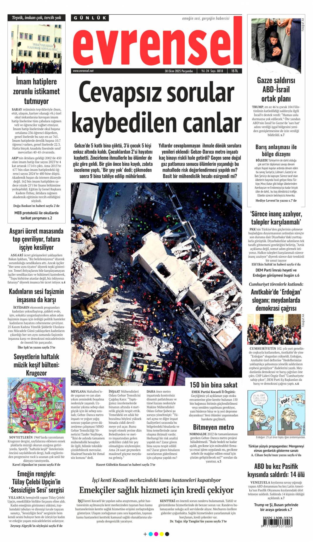 Halkın bayramı, Sen çok yaşa cumhuriyet: 30 Ekim 2025 gazete manşetleri 16