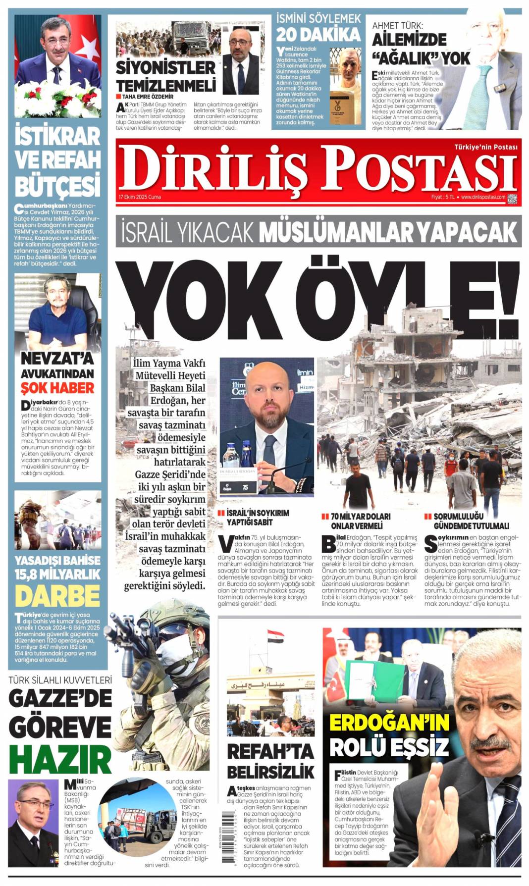 Dünyanın nadir gücü Türkiye! 694 milyon ton rezerv keşfedildi: 17 Ekim 2025 gazete manşetleri 17