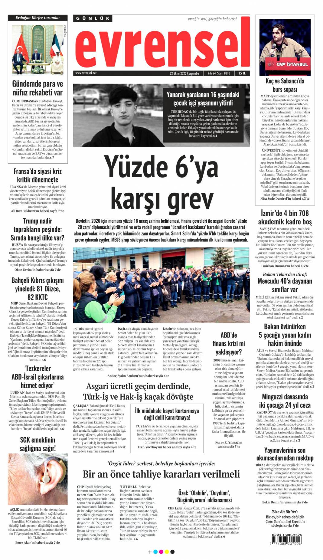 Yapmadıkları kalmamış! CHP talanı iddianamede ortaya döküldü: 22 Ekim gazete manşetleri 16