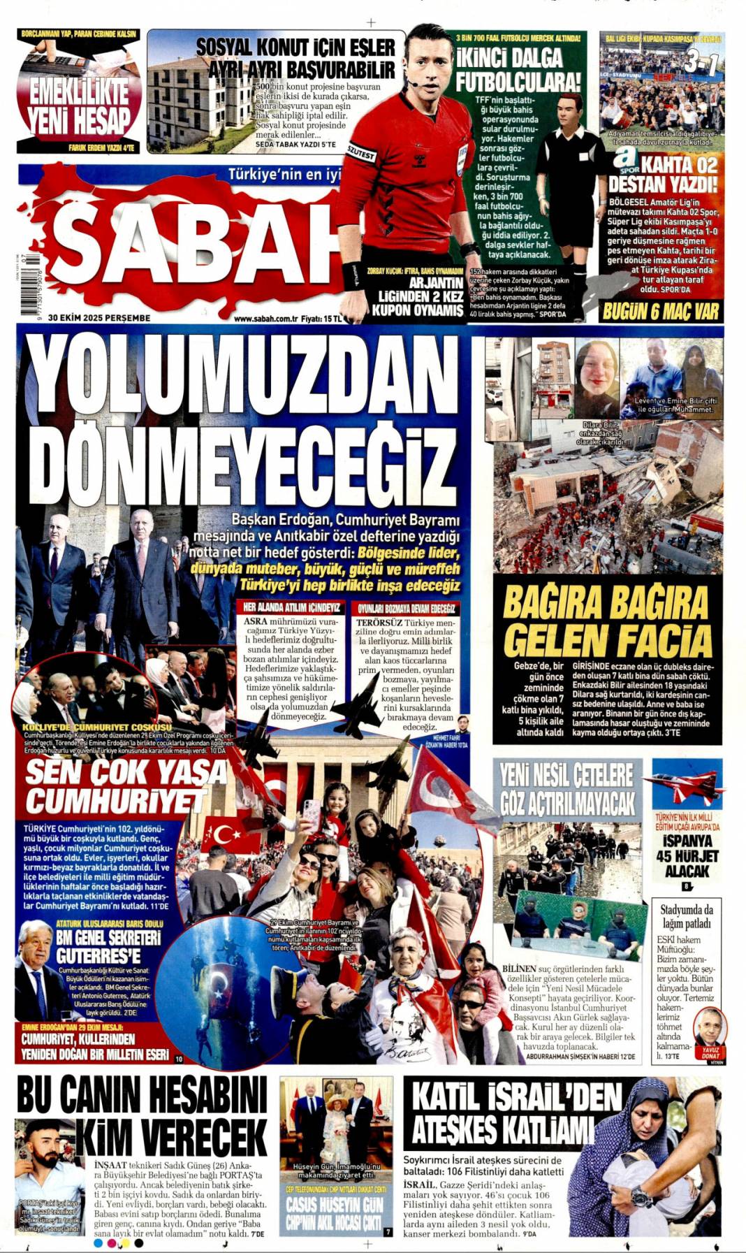 Halkın bayramı, Sen çok yaşa cumhuriyet: 30 Ekim 2025 gazete manşetleri 3