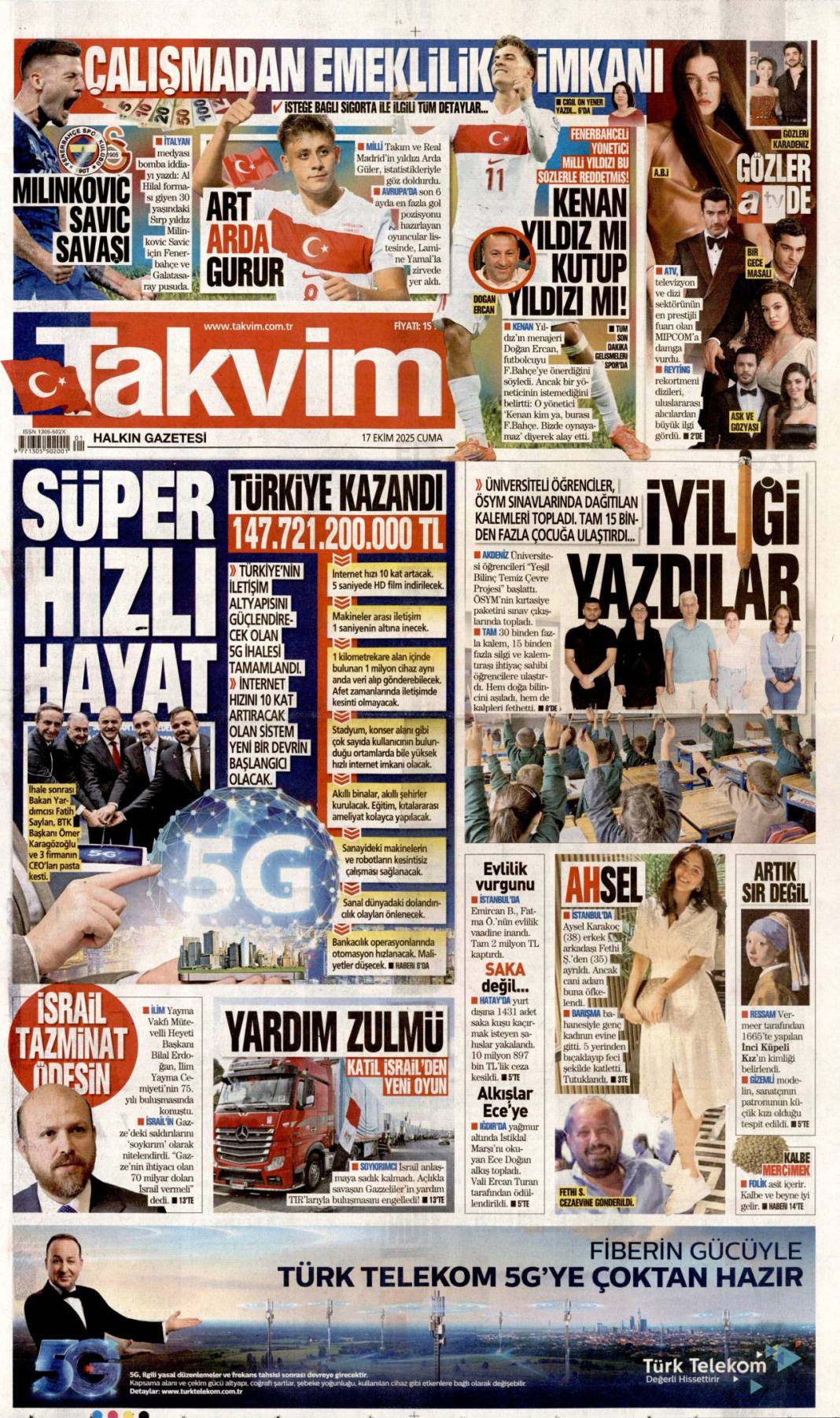 Dünyanın nadir gücü Türkiye! 694 milyon ton rezerv keşfedildi: 17 Ekim 2025 gazete manşetleri 20