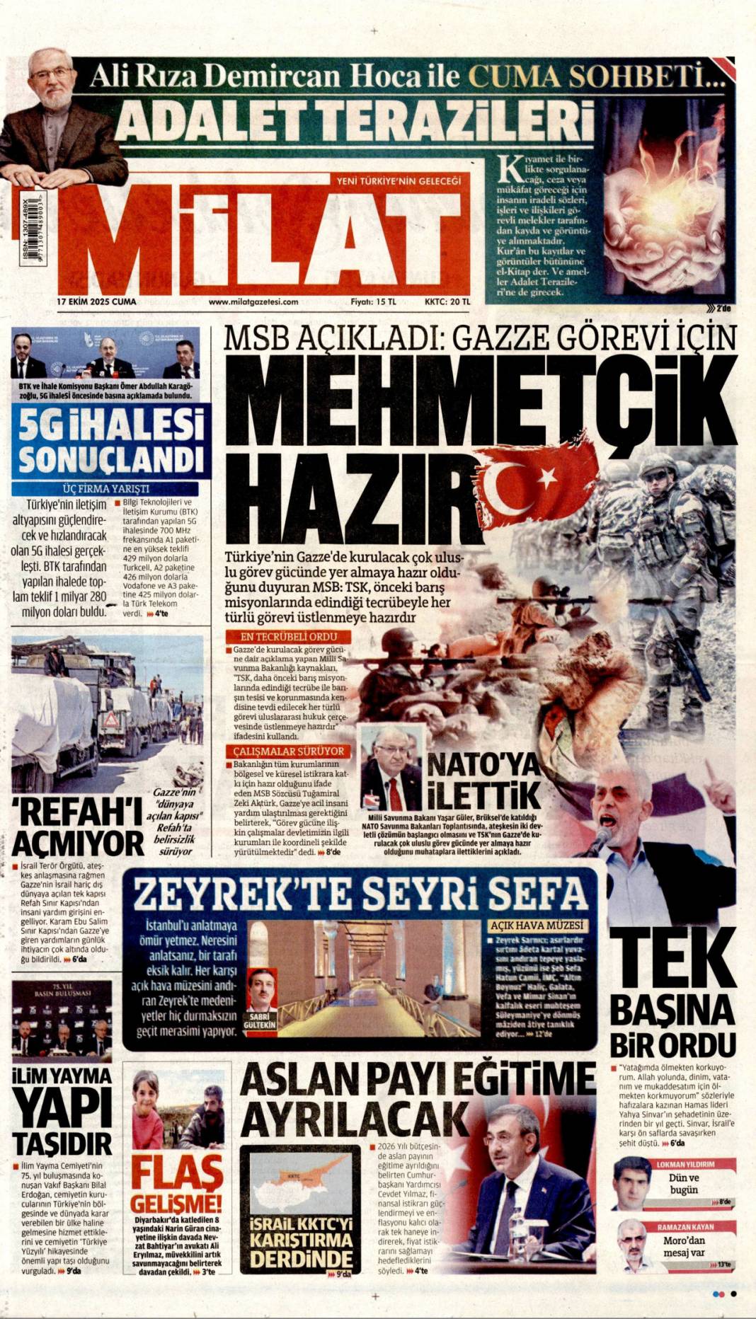 Dünyanın nadir gücü Türkiye! 694 milyon ton rezerv keşfedildi: 17 Ekim 2025 gazete manşetleri 23