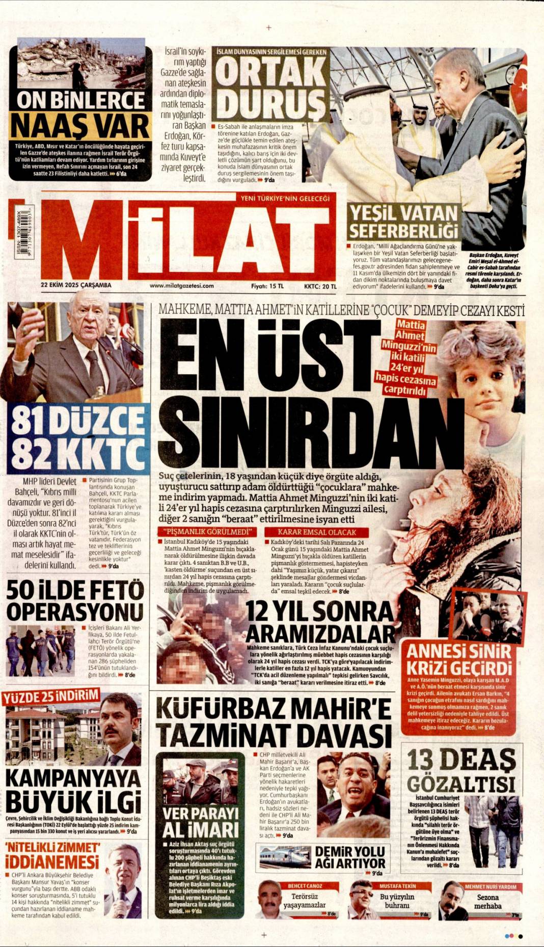 Yapmadıkları kalmamış! CHP talanı iddianamede ortaya döküldü: 22 Ekim gazete manşetleri 22