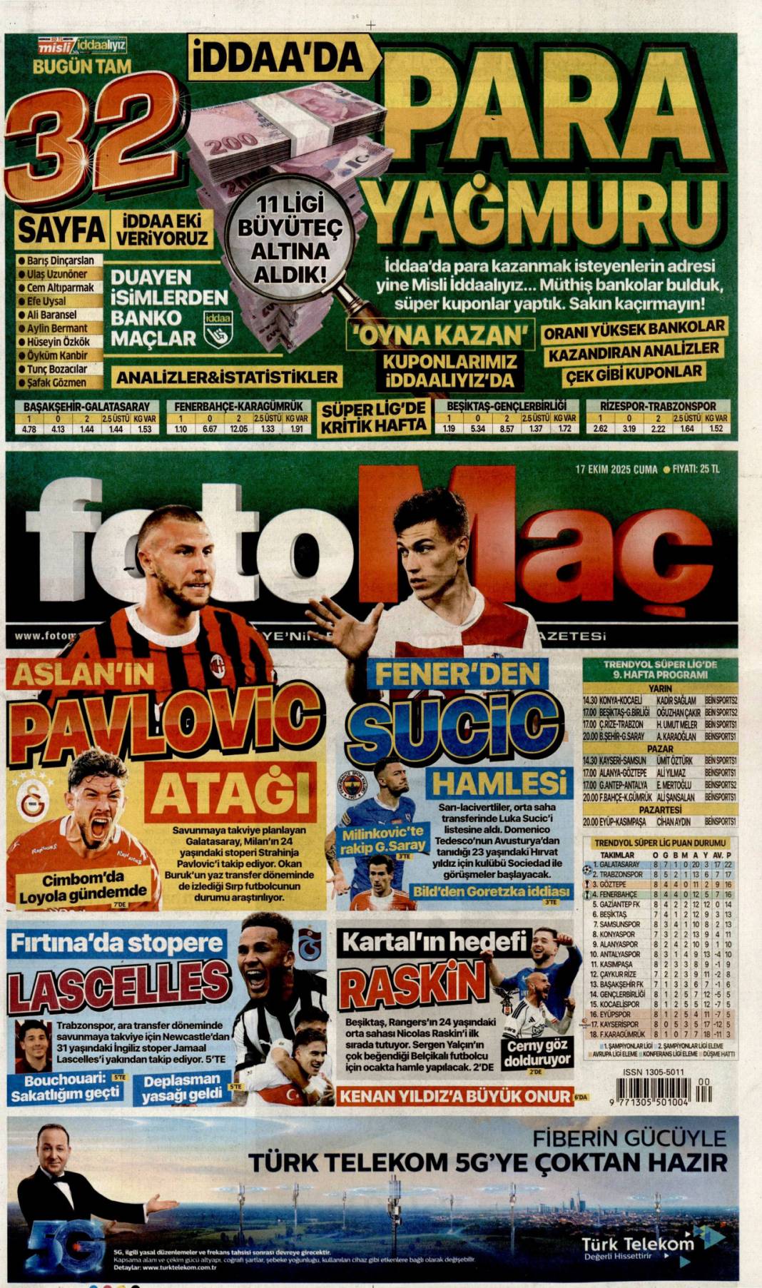 Dünyanın nadir gücü Türkiye! 694 milyon ton rezerv keşfedildi: 17 Ekim 2025 gazete manşetleri 25