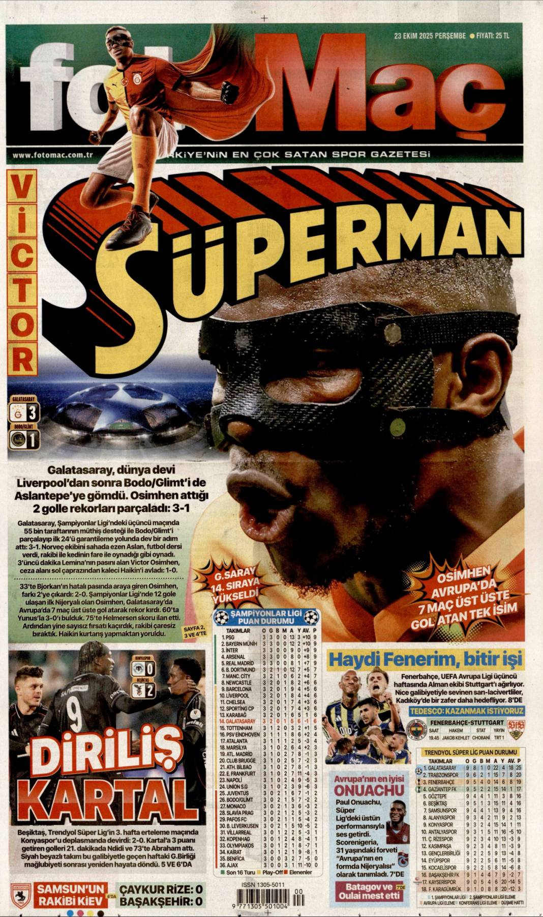 5 Milyarlık kasadan İBB kuryeleri çıktı: 23 Ekim 2025 gazete manşetleri 24