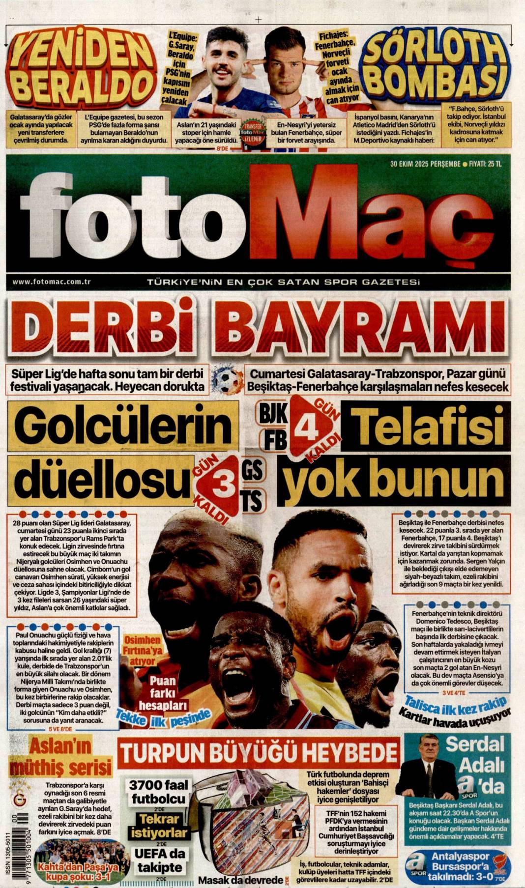 Halkın bayramı, Sen çok yaşa cumhuriyet: 30 Ekim 2025 gazete manşetleri 25