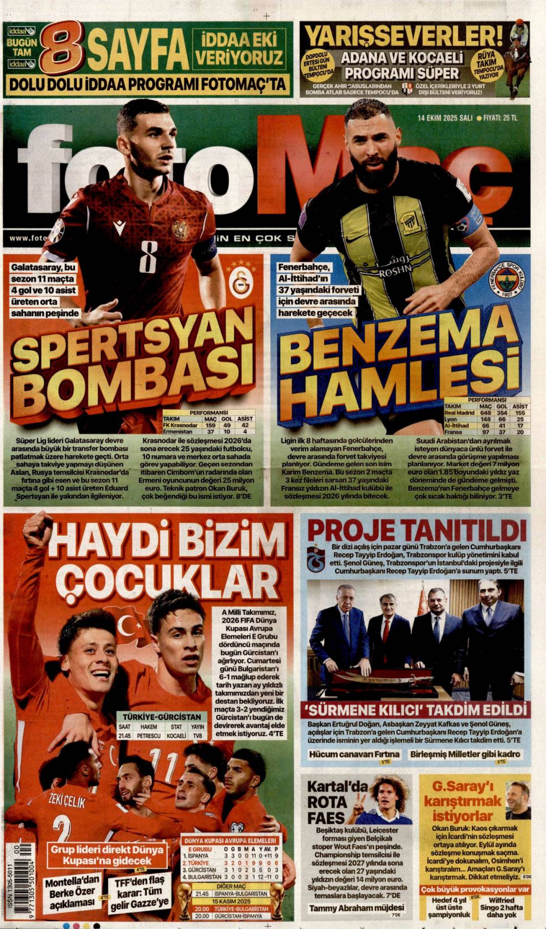 Gazze'de barış için tarihi adım: 14 Ekim 2025 gazete manşetleri 25