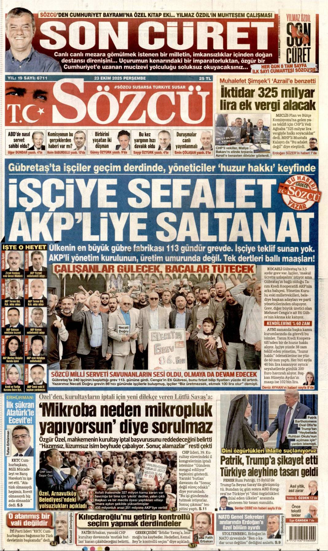 5 Milyarlık kasadan İBB kuryeleri çıktı: 23 Ekim 2025 gazete manşetleri 3