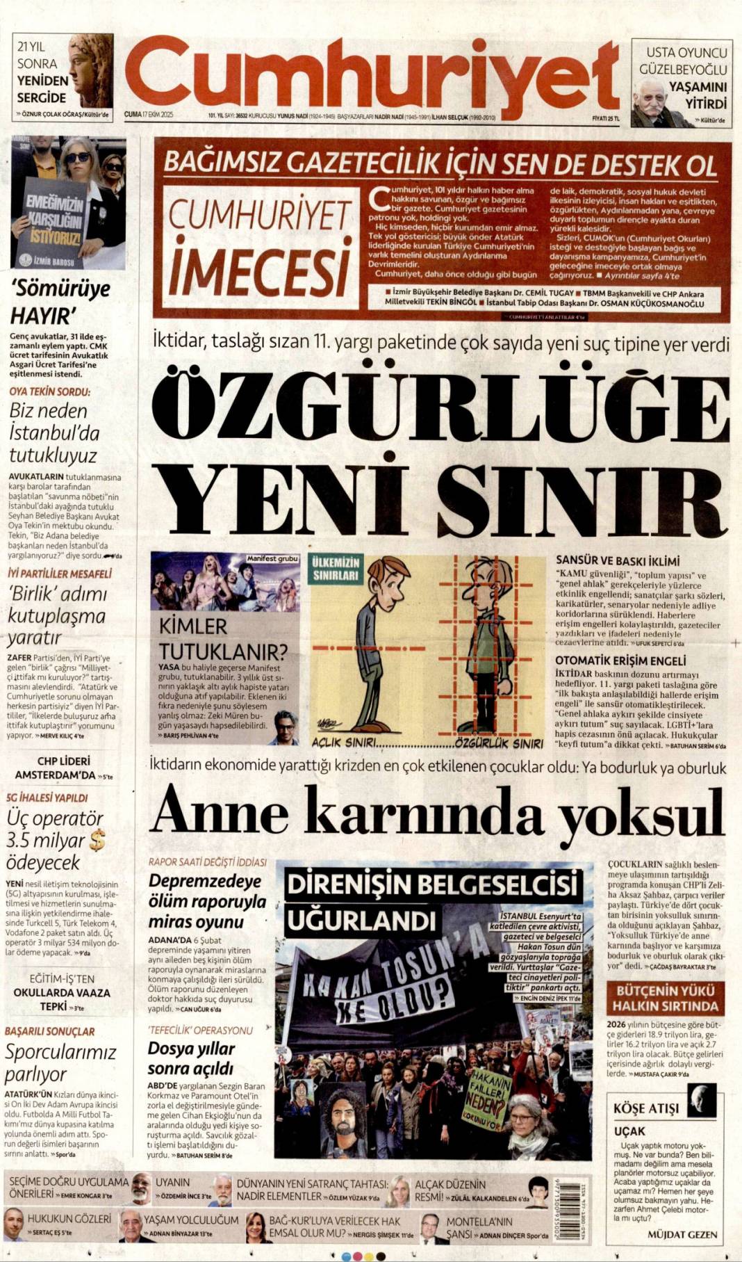 Dünyanın nadir gücü Türkiye! 694 milyon ton rezerv keşfedildi: 17 Ekim 2025 gazete manşetleri 6