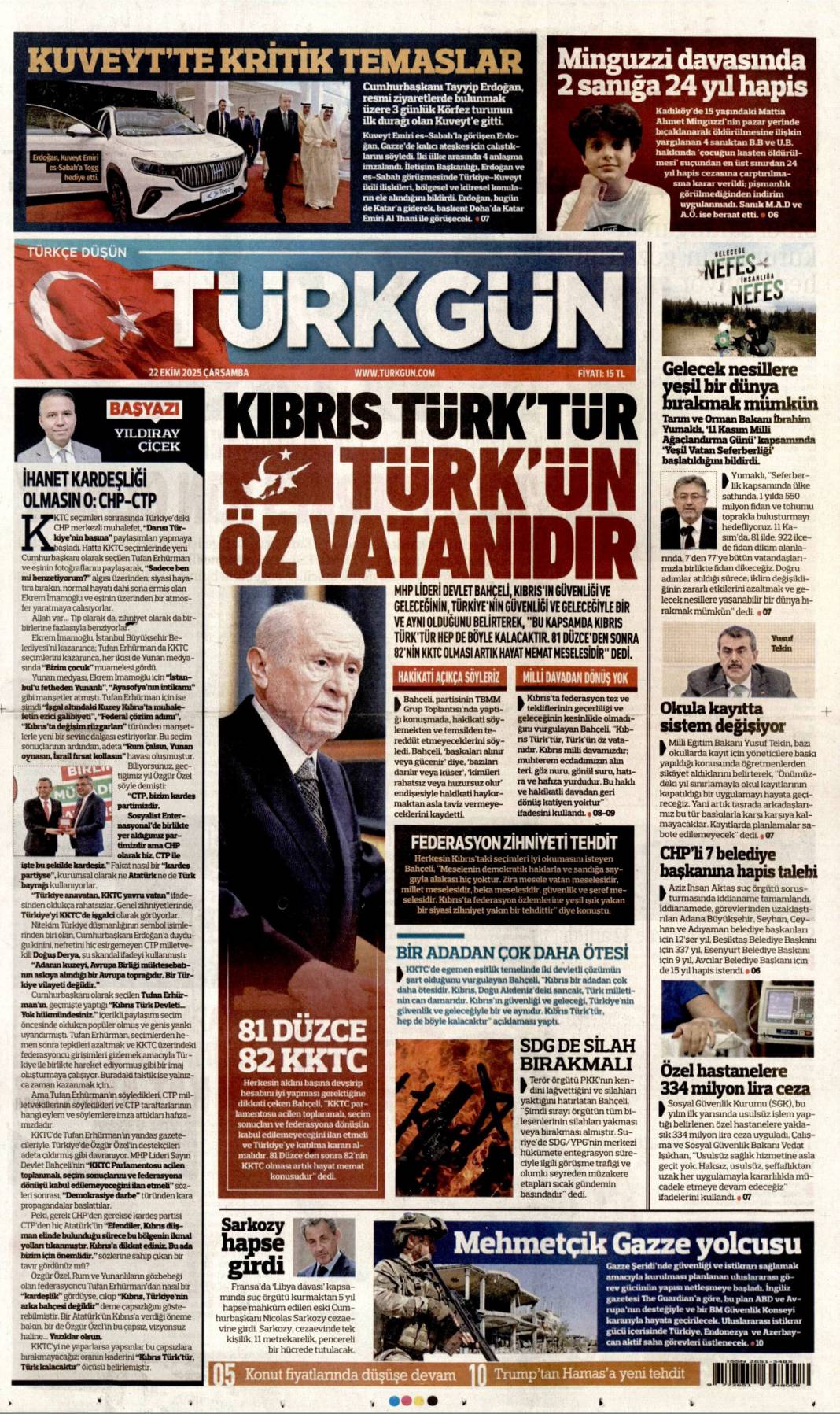 Yapmadıkları kalmamış! CHP talanı iddianamede ortaya döküldü: 22 Ekim gazete manşetleri 7