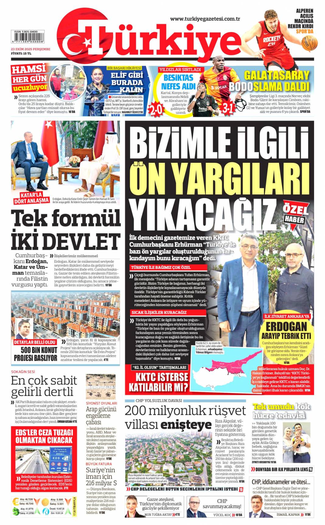 5 Milyarlık kasadan İBB kuryeleri çıktı: 23 Ekim 2025 gazete manşetleri 7